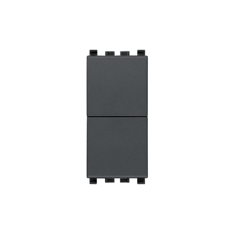 Eikon Momentary Switch, 1P/2T, (NO+NO), 10A Illuminable, 1 Module, Grey