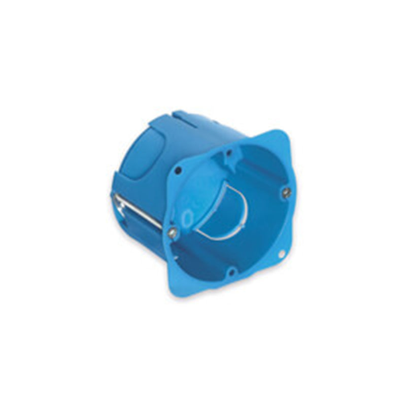 MOUNTING BOX: 1-2M FLUSH-MNT, ROUND, BLUE W/SCREWS