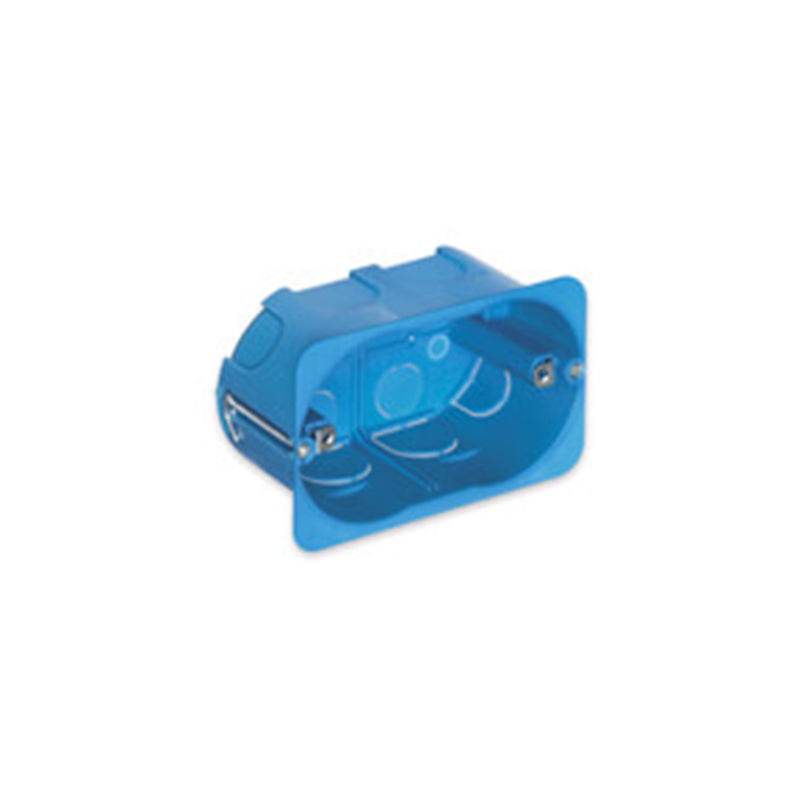 Mounting Box: 3 Module Flush-Mount, For Hollow Walls, Blue w/Screws