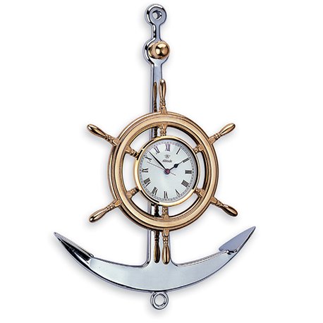 Anchor and clock on steering wheel