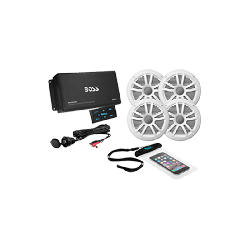 Bluetooth Amplifier, 4 Channel w/4 Spkrs