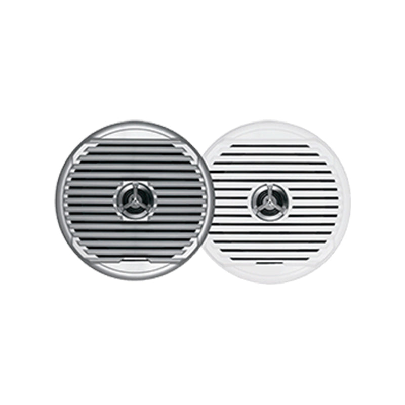 6.5" Coaxial Speakers, Silver/White, 75W