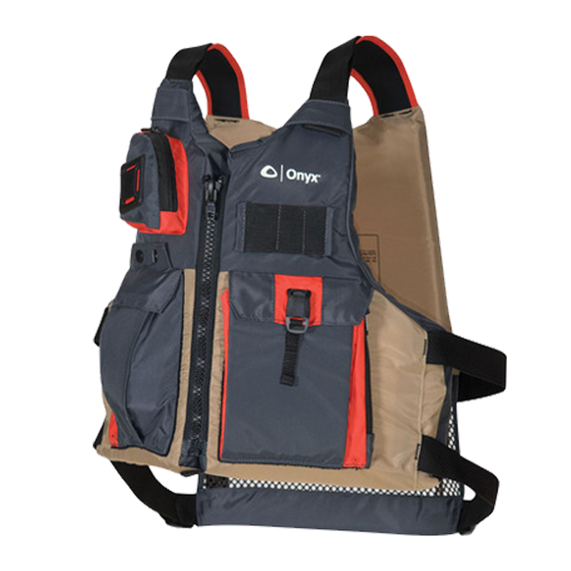 Kayak Fishing Paddle Vest, Adult, Tan