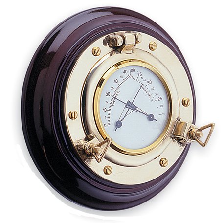 Porthole with thermometer-hygrometer