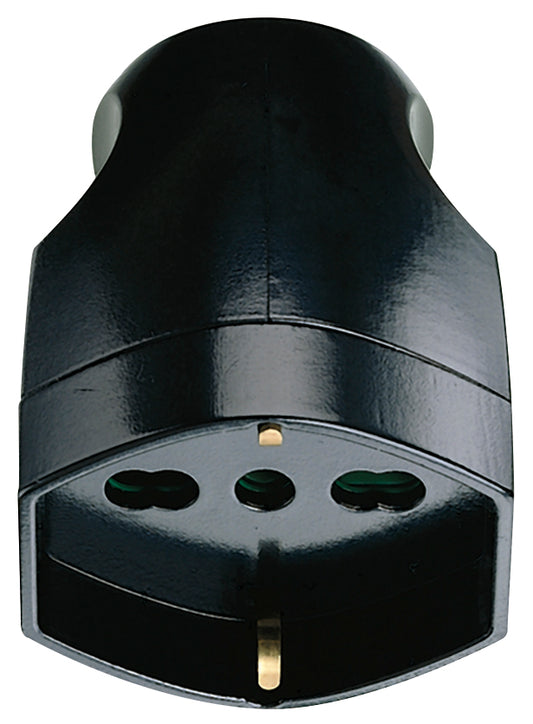 2P+E 16A axial outlet universal black