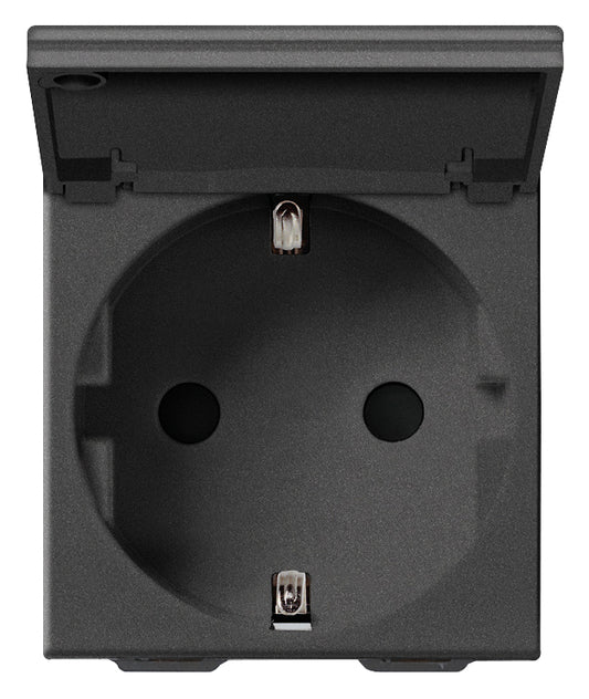 2P+E 16A DE SICURY outlet+cover carbon m