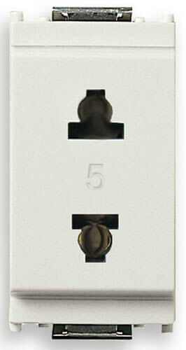 2P 15A USA+EU ø4,8mm outlet white