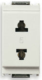 2P 15A USA+EU ø4,8mm outlet white