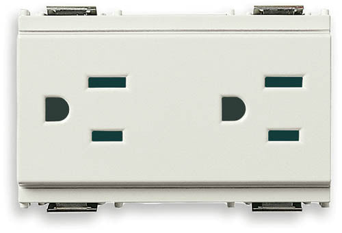 Two 2P+E15A127V USA SICURY outlets white