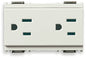 Two 2P+E15A127V USA SICURY outlets white