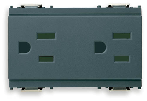 Two 2P+E 15A127V USA SICURY outlets grey
