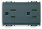 Two 2P+E 15A127V USA SICURY outlets grey