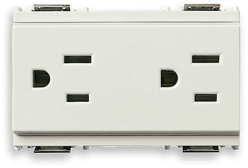 Two 2P+E 15A 127V USA outlets white