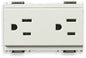Two 2P+E 15A 127V USA outlets white