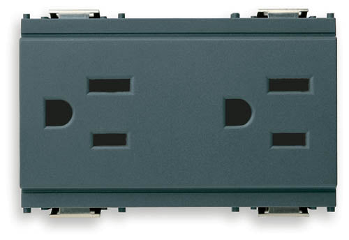 Two 2P+E 15A 127V USA outlets grey