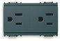 Two 2P+E 15A 127V USA outlets grey