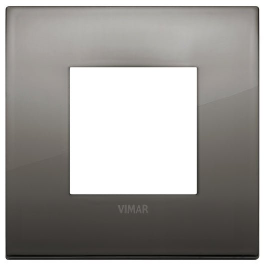 Classic plate 2M metal black chrome