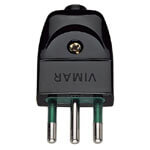 2P+E 10A S11 axial plug black