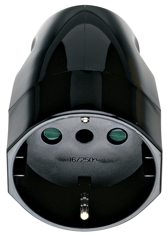 2P+E 16A P30 axial outlet black