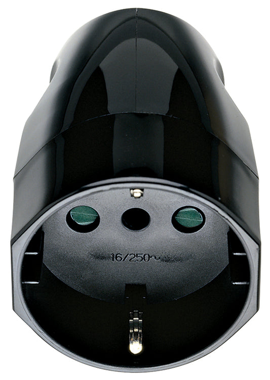 2P+E 16A P30 axial outlet black