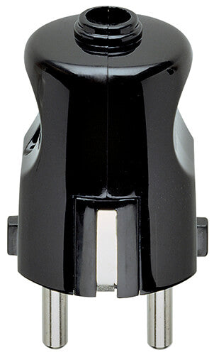 2P+E 16A German axial plug black