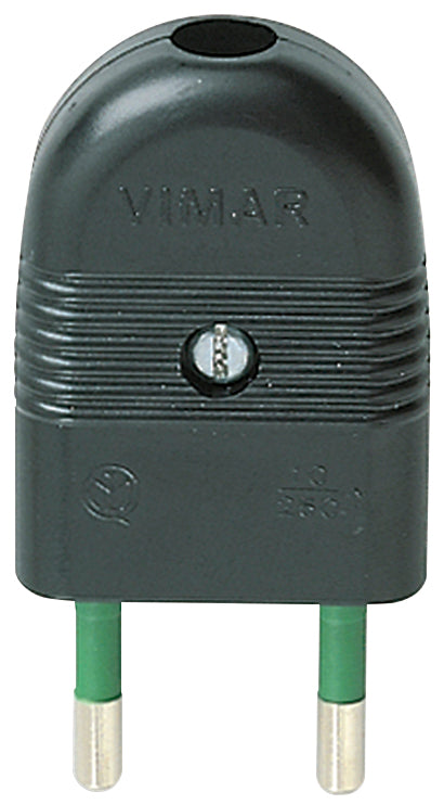 2P 10A axial plug black
