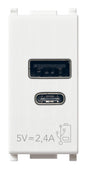 A+C-USB supply unit 5V 2,4A 1M white