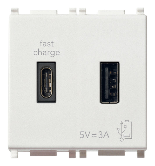 A+C-USB supply unit 5V 3A 2M white