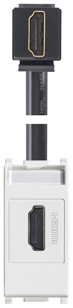 HDMI outlet with 90° cable white
