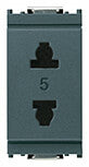 2P 15A USA+EU ø4,8mm outlet grey