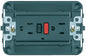 Two 2P+E 15A outlets USA+GFCI grey