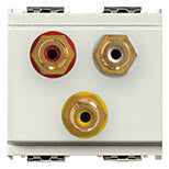Socket with 3 RCA connectors white