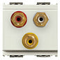 Socket with 3 RCA connectors white