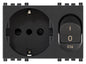 2P+E 16A P30 outlet+C16 CB grey
