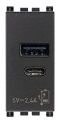 A+C-USB supply unit 5V 2,4A 1M grey