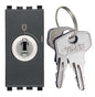2P NO 16A push button +key grey