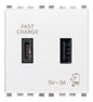 Eikon: A+C-USB Supply Unit, 5V 3A, 2 Module, White