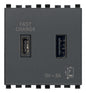 Eikon: A+C-USB Supply Unit, 5V 3A, 2 Module, Grey