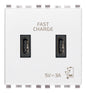 Eikon: C+C-USB Supply Unit, 5V 3A, 2 Module, White