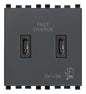 Eikon: C+C-USB Supply Unit, 5V 3A, 2 Module, Grey