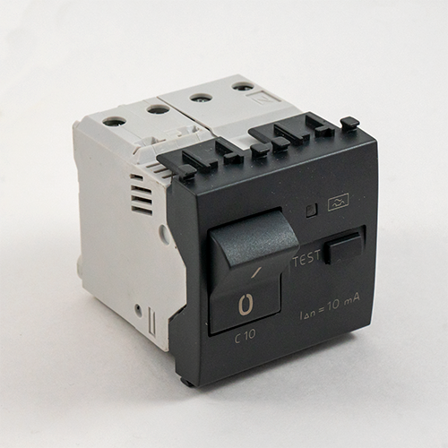 EIKON RCBO, 1P+N, C10, 10MA GREY, 120-230V, 50-60HZ