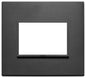 Eikon Evo Plate, Total Black Aluminum, 3 Module