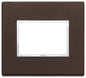 Eikon-Evo Square Cover Plate, Tobacco Natural Leather, 3 Module