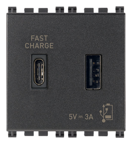 A+C-USB supply unit 5V 3A 2M grey