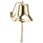12" Brass Bell w/ White Monkey's Fist Lanyard
