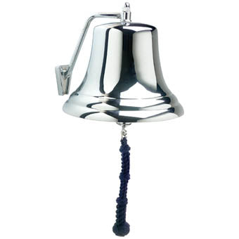 12" Chrome Bell w/ Navy Monkey's Fist Lanyard