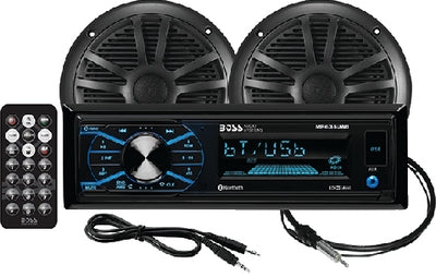 BLUETOOTH WEATHERPROOF MARINE RECEIVER PACKAGE w/ 6.5" SPEAKERS (BOSS AUDIO)
