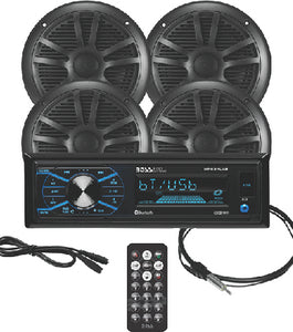 BLUETOOTH WEATHERPROOF MARINE RECEIVER PACKAGE w/ 6.5" SPEAKERS (BOSS AUDIO)
