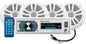 SINGLE-DIN AM/FM RECEIVER W/ 2 PAIR 6.5" MARINE SPEAKERS & ANTENNA (BOSS AUDIO)
