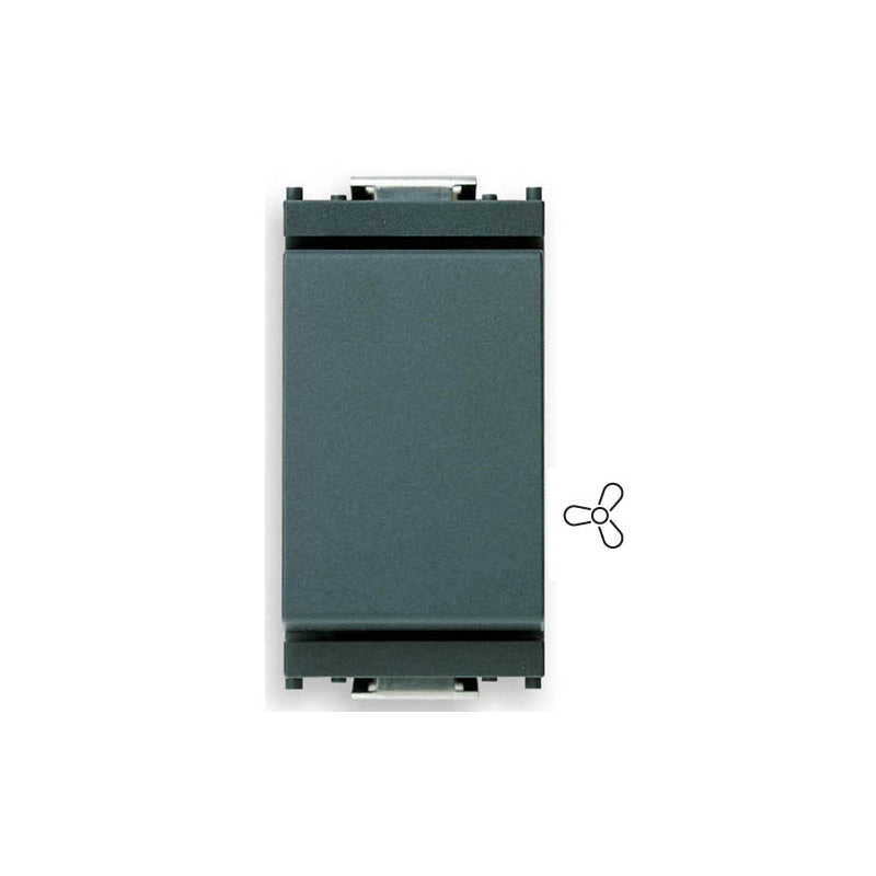 Idea 1-Way Switch, 1P/1T, 16 AX for PFC Loads 250V, Grey with Symbol 17 (Fan)